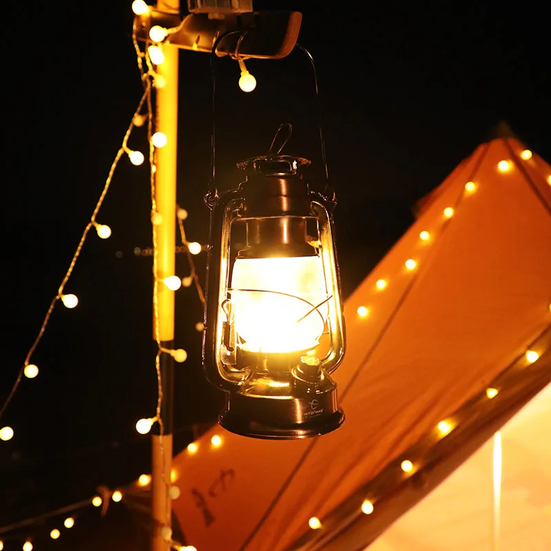 Lanterna Da Campeggio A LED Retrò Ricaricabile USB-C, 3 Modalità Di Luce (Calda/Bianca/Neutra) E Luminosità Regolabile, Portatile Con Gancio Per Tenda, IP44, Vintage - 5