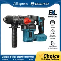 Drillpro 26MM Brushless Electric Hammer Drill Multifunctional Rotary Cordless Rechargeable Power Tools For  18V Battery 1