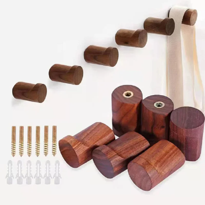 Walnut Hook Modern Minimalist Coat Hook Closet Hanger Towel Rack Hook Home Keys Decoration Wall Mounted Hook 2