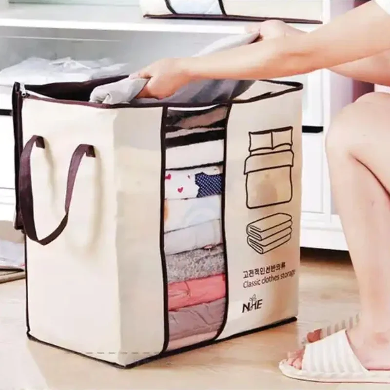 Storage Bag Large Capacity Clothes Quilt Storage Bag Foldable Dust Moisture-proof Organizer Home Supplies 5PCS