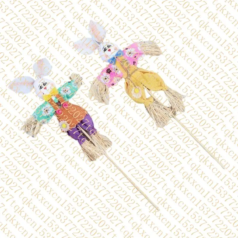 Stylish Easters Rabbit Scarecrow Decoration Crafted With Fabric Straw ...