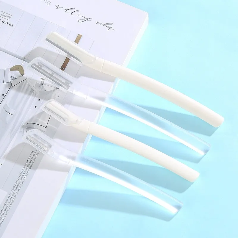 Eyebrow Trimmer Scissors Comb Stainless Steel Brow Hair Scissors Clips Shaping Razor Grooming Trimmer 1Pcs Makeup Accessories