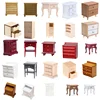 1:12 Dollhouse Miniature Bedside Table Series Storage Cabinet Drawers Model Doll House Bedroom Furniture Decor Accessories Toy 2