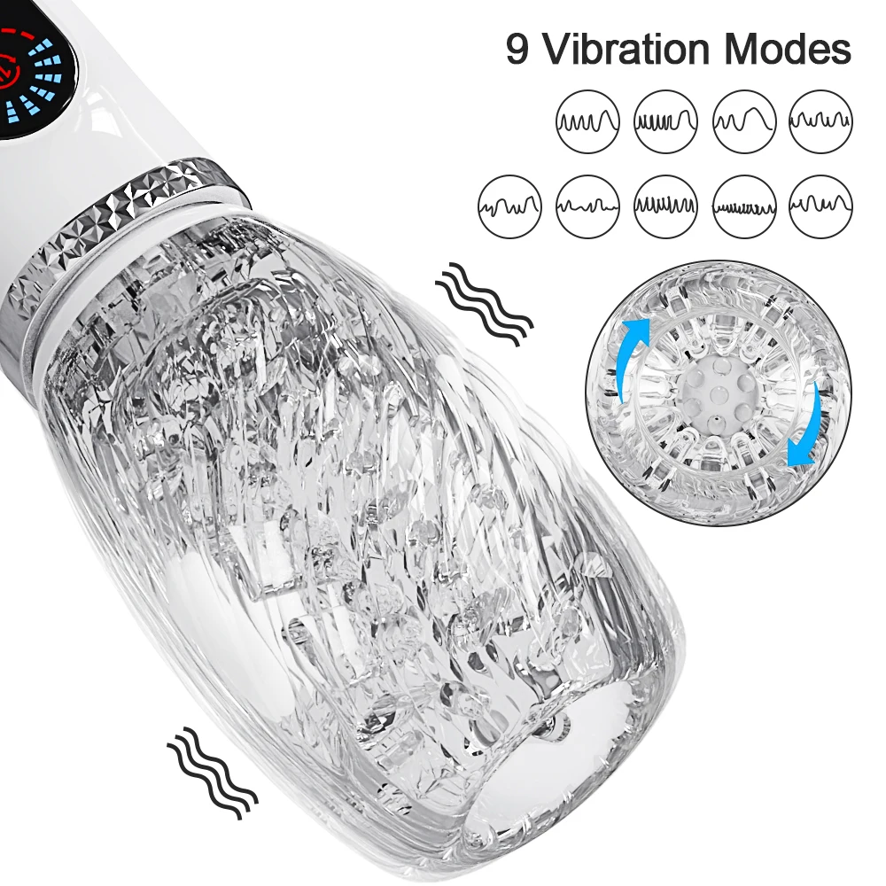 Male Masturbator Automatic Telescopic Rotating Vibrating For Men Glans Trainer Masturbation Cup Thrusting_voghion.com