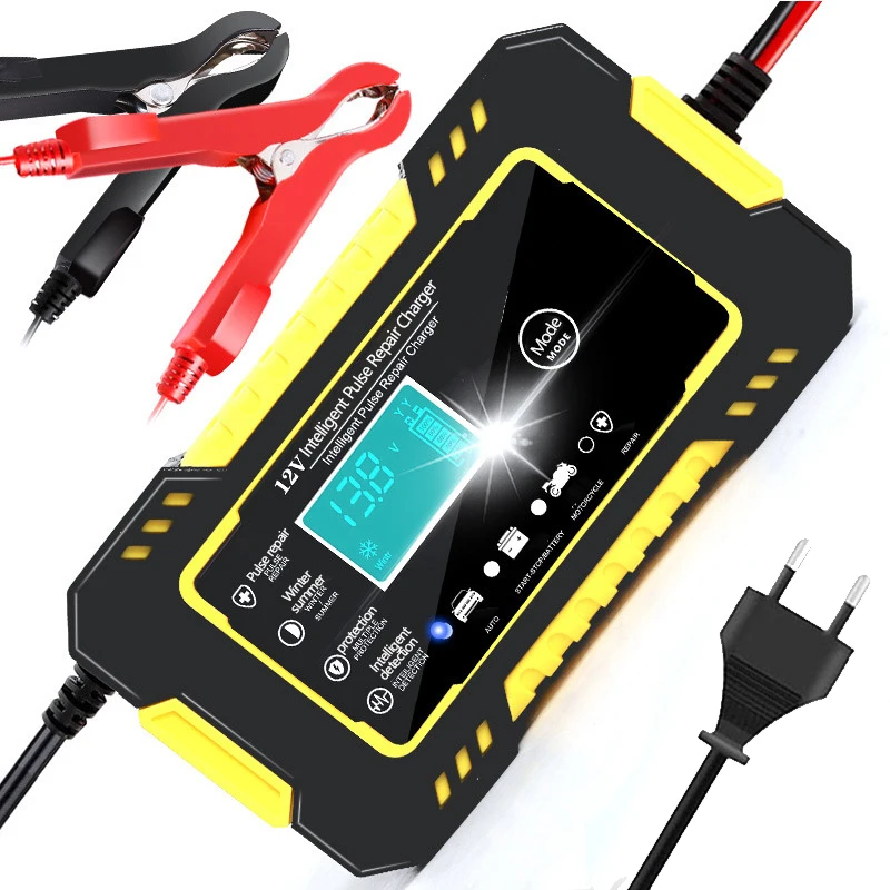 6a 12v Digital Car Battery Charger Fully Automatic Repair For Load And Start Systems Htrc Foxsur Charger 12v Charging images - 6