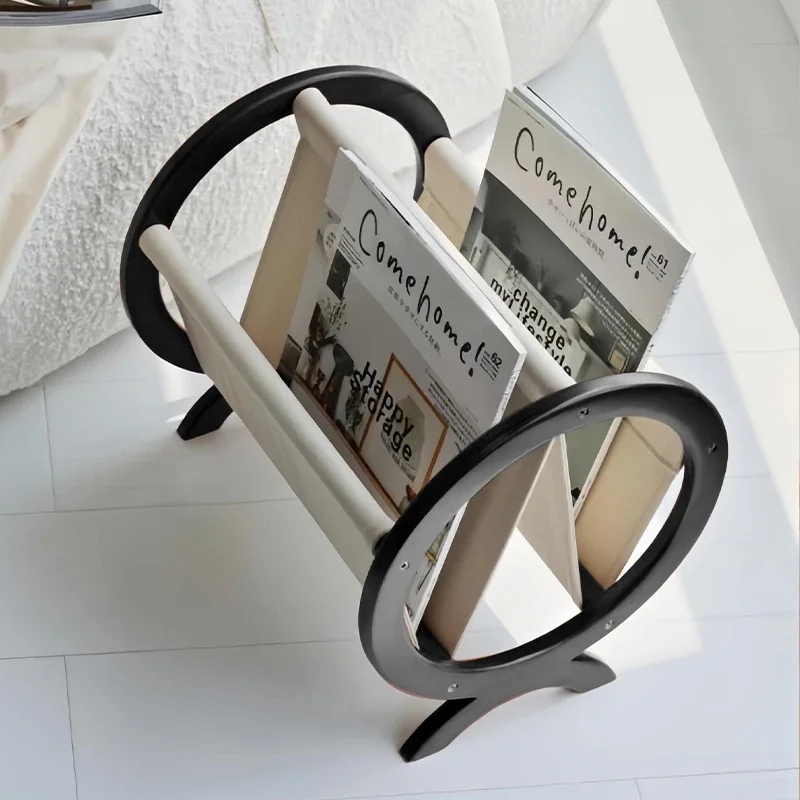 Rubberwood Magazine Holder French Large Magazine Rack Vintage Storage Side Table Stable Bedside Organizer