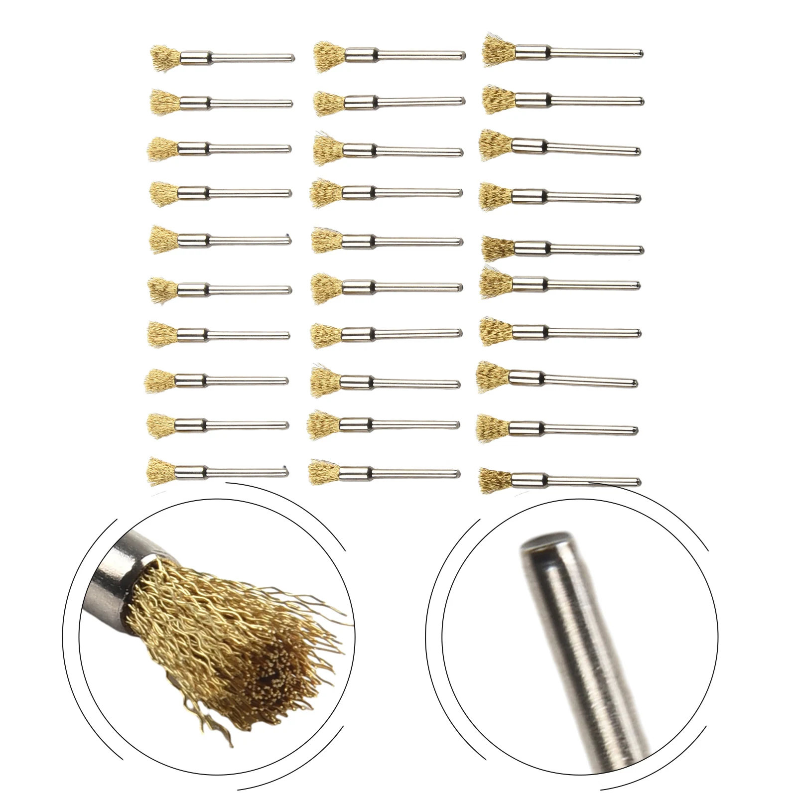 Wire Brush 30Pcs 5mm Brass Rotary Wire Wheel Pencil Polising Brushes Steel Wire Wheel Brushes For Power Drill Tool Durable wire brush,wire brush set,wire cleaning brush,electric wire brush,electric drill brush,drill brush,power scrubber drill brush