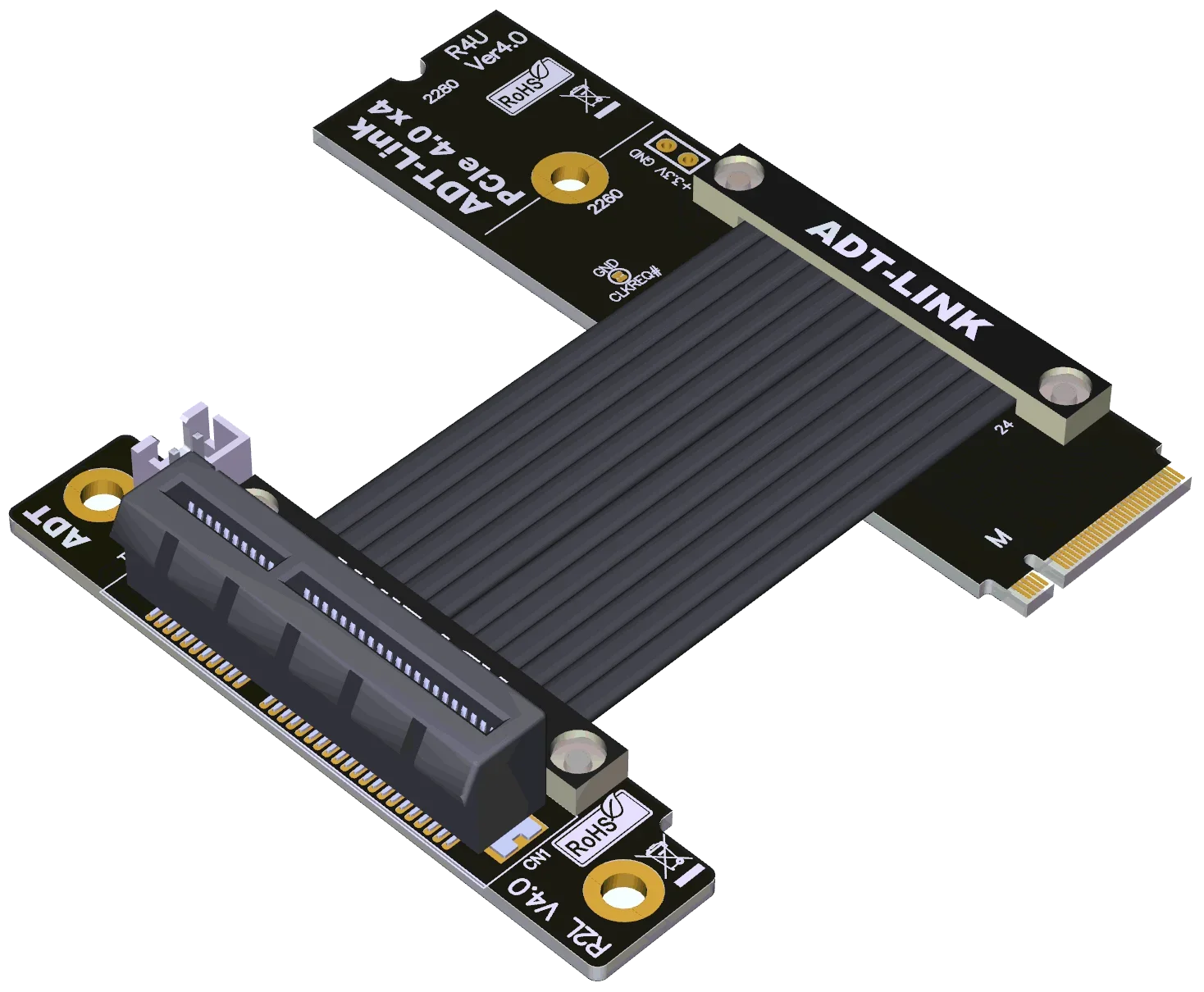 Cabo de Extensão Pci Express 4x para M.2 Nvme Ssd Chave m 2280 Riser Placa de Expansão Gen Linha Extender Adt-link Pci-e x4 4.0 64g Bps - Imagem 6