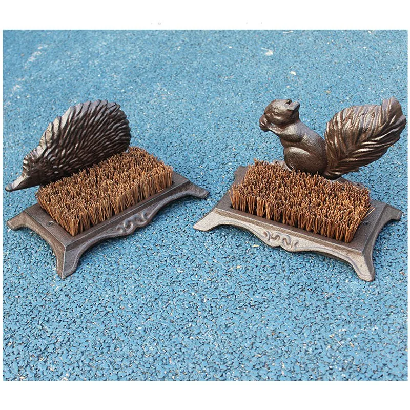 

Винтажный открытый садовый Декор, грубые фигурки в деревенском стиле, чугунный скребок для ботинок с кисточкой, тяжелая ручка, простая установка