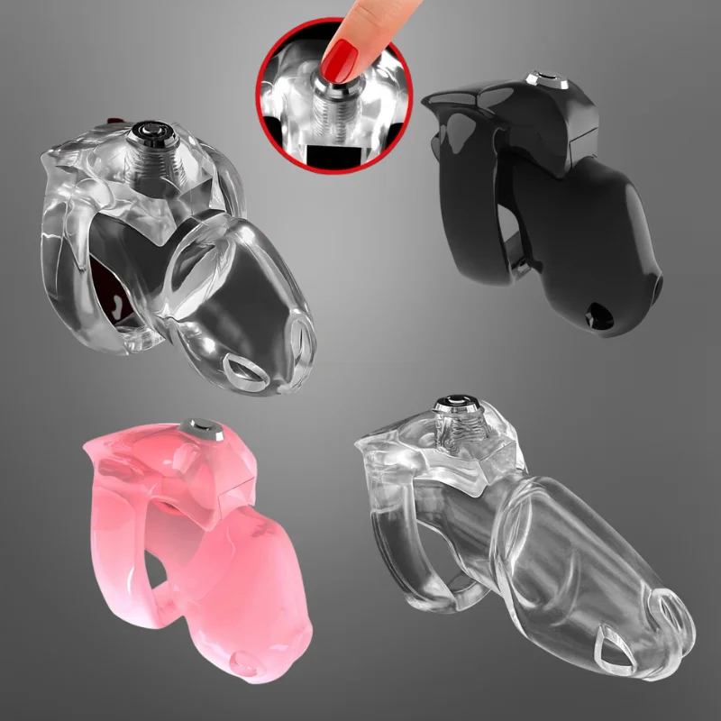Penis Chastity Cage Chastity Lock Sex Toy HT-V5 Detachable Male Chastity Cage Natural Resin Lightweight & Breathable Design Secure Comfort Adult Toy Men 18+