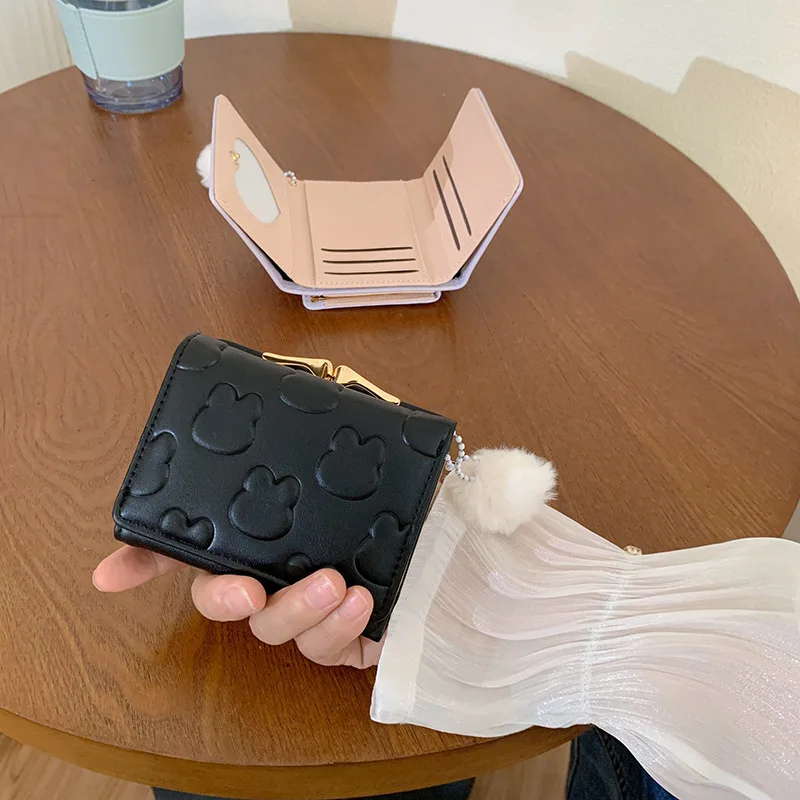 2025 INS Women's Wallet - Luxury Tri-Fold Short Purse, Compact Card Holder with Zipper, Fashion Wallets for Daily