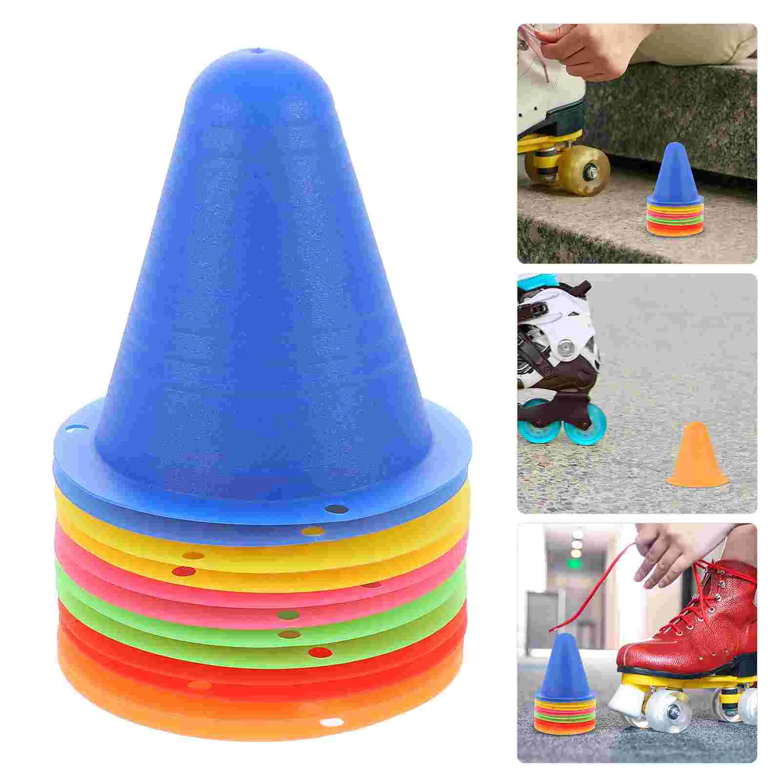 12 Pcs Roller Skating Pile Agility Cones Soccer For Mini Traffic Plastic Team Sports Training Drills Football Yard Markers Cone