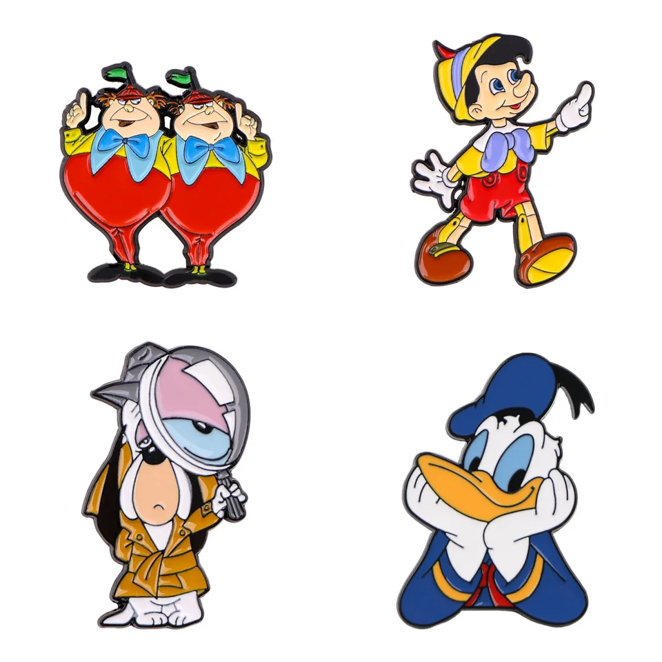 5 Spille Smaltate Cartoon Anatra – Spille Da Bavero In Metallo, Divertenti E Colorate Per Abbigliamento E Borse, Artigianato DIY