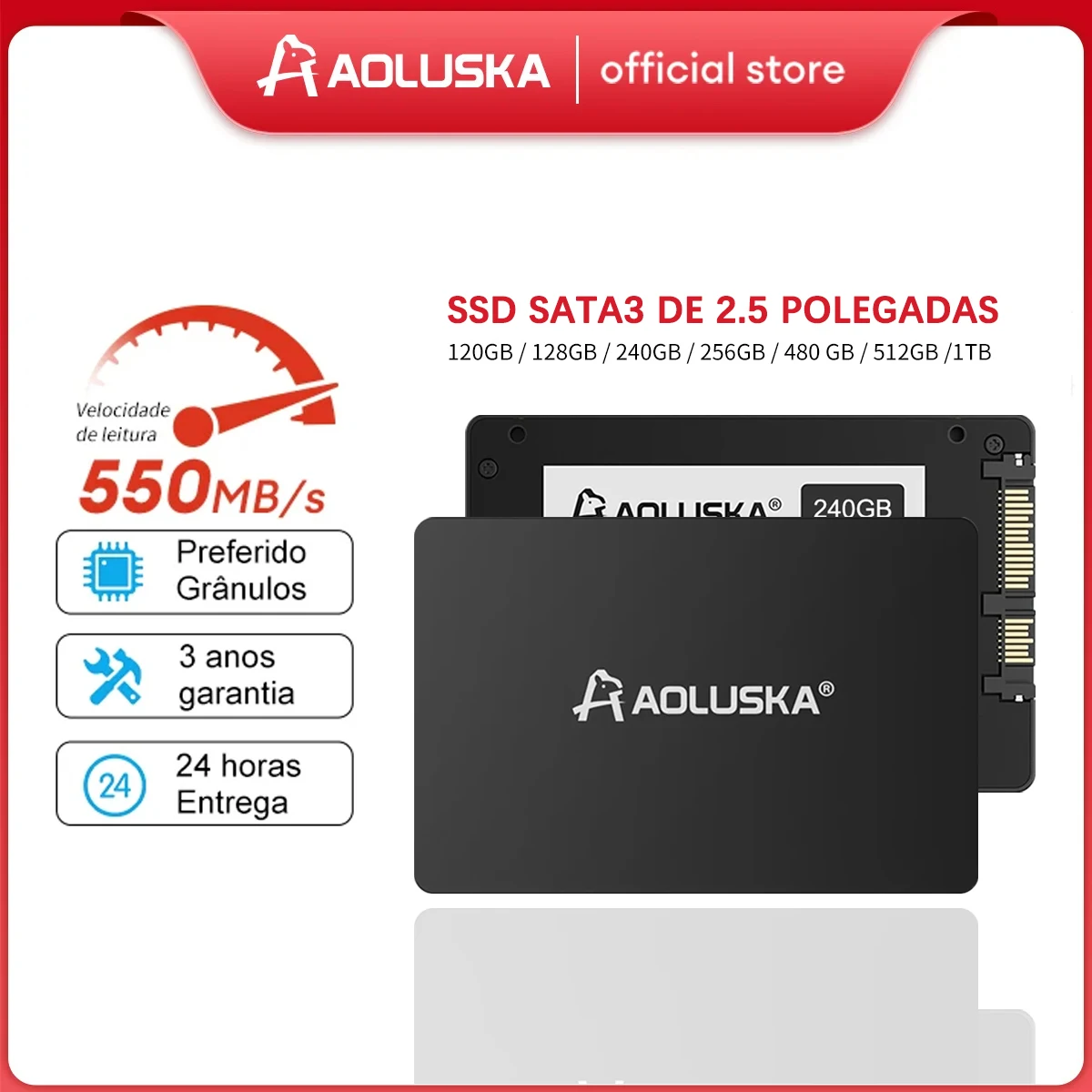 

AOLUSKA SATA 3 SSD 1TB 2TB 256GB 512GB Hard Disk 120GB 128GB 240GB 480GB 500GB 2.5 HDD Solid State Drive For PC Desktops Laptop