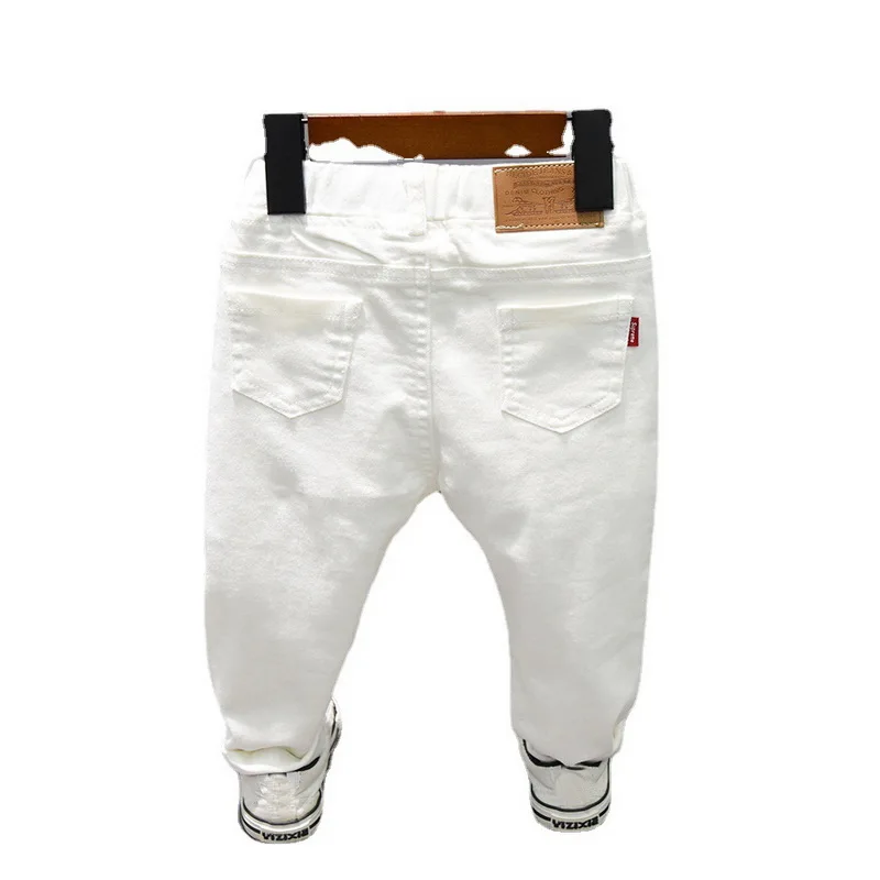 Denim Pants Children's pants Chorus Clothing Pure White/Black Students Contest Straight Jeans Baby Boys Comfortable Latin Dance Trousers