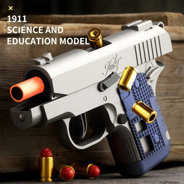 Mini 1911 Continuous Shell Throwing Toy Gun Education Model Empty Hanging Gun Soft Bullet Launcher Airsoft Small Pistol For Boy 2