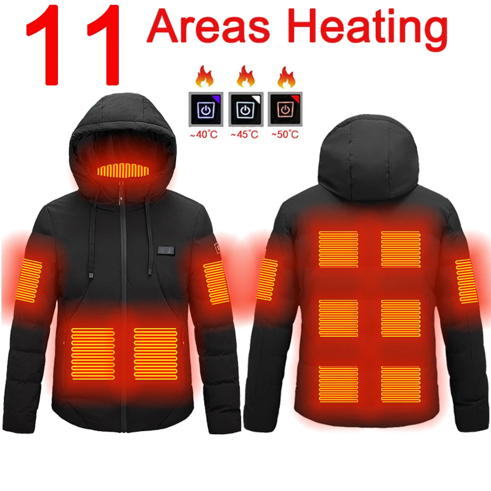 11AreaMensHeatedJacketMenWomenParkaVestAutumnWinterCycling