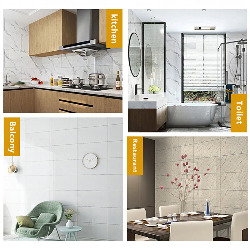 30cmx60cm Wall Stickers Thick Self Adhesive Tiles Floor Stickers Marble Bathroom Ground Waterproof Wall Sticker  PVC Room Wallpa 6