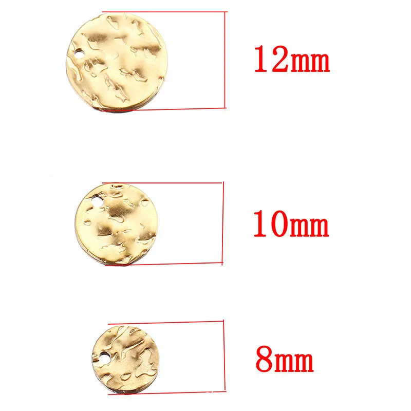 Stainless Steel Embossed Round Piece DIY Jewelry Piece Pendant Single Hole Tag Bracelet Necklace Accessories 4