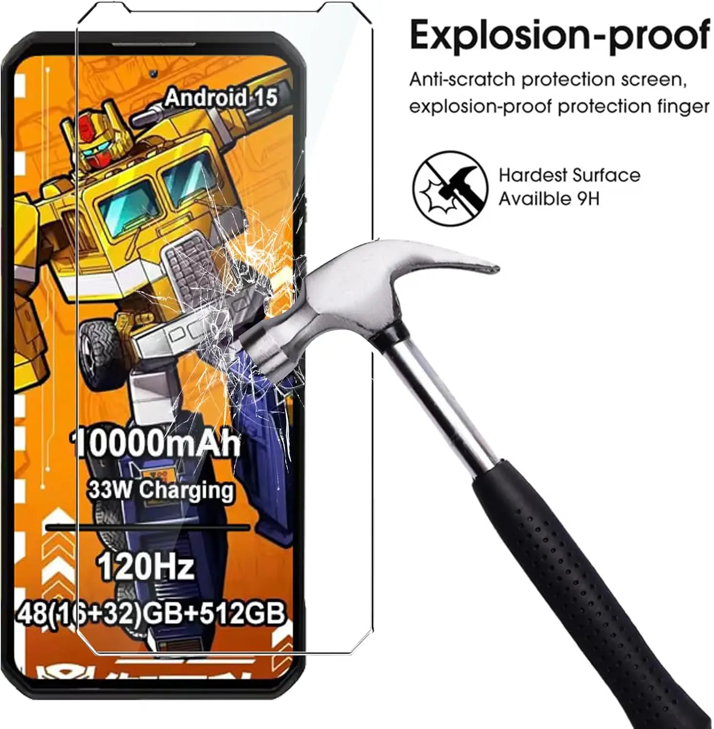 Premium Full Cover Tempered Glass Screen and Camera Lens Protector
