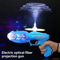 New Children's Toys Electric Music Projection Fiber Gun Rainbow Projection Sound Light Gun Pistol Luminous for Kid Boys Birthday 1