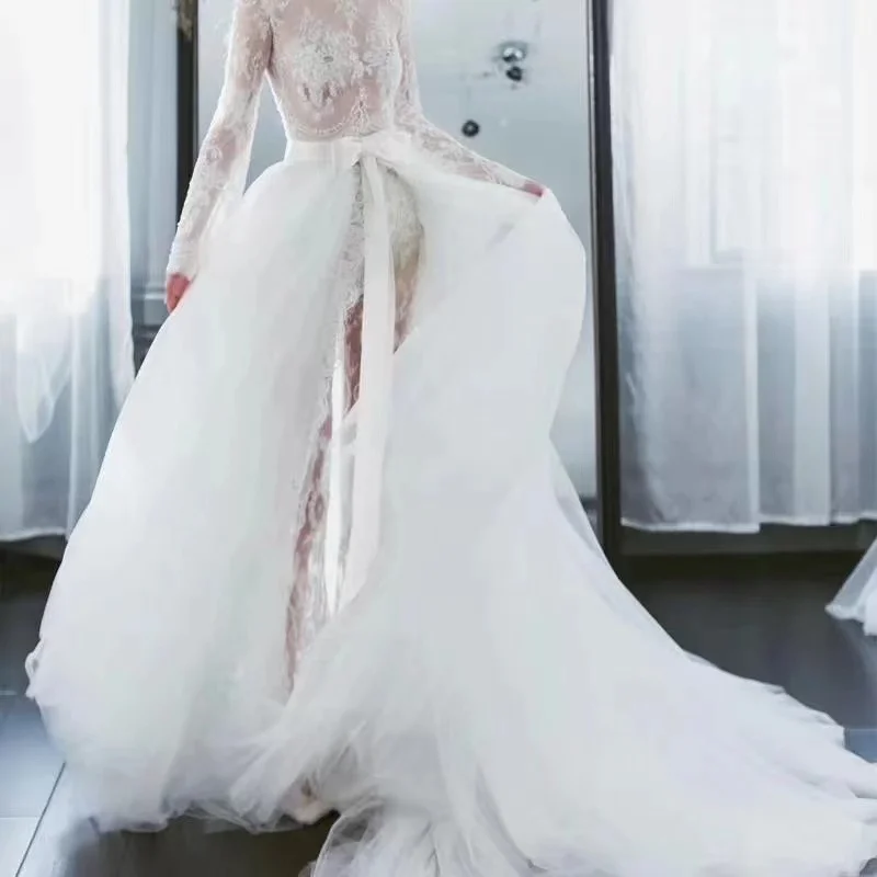 Custom Made Detachable Train Tulle Bridal Petticoats For Wedding Dress Elegant Petticoat Underskirt TuTu