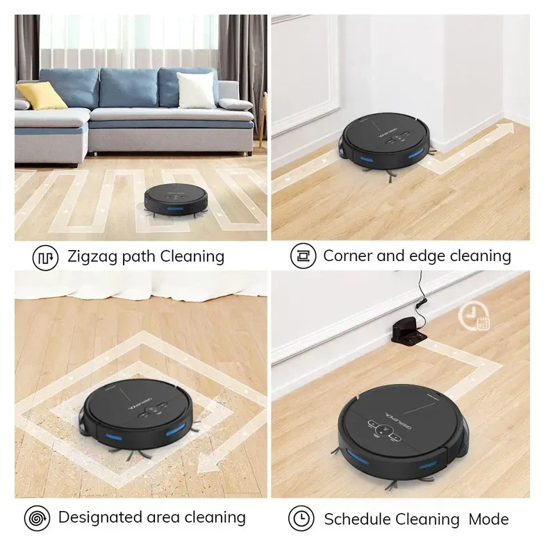 Intelligent Vacuum Cleaner Robot-3 in 1 Sweeping, Suction, Towing, WiFi App Control Vacuum Cleaner Robot