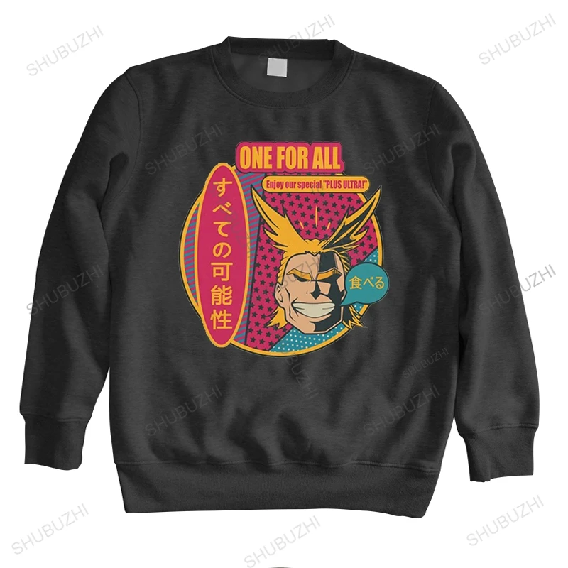 

Funny Boku No Hero Academia sweatshirts Men Cotton Awesome Anime hoody O-neck All Might Plus Ultra sweatshirt Tops Appare