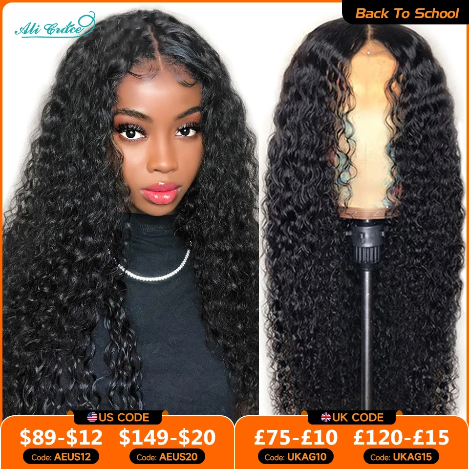Brazilian Kinky Curly Human Hair Wigs Pre-Plucked 13x4 Lace Frontal Wig Remy Hair Deep Curly Lace Front lace front wig human hair wigs human hair wig front lace wig
