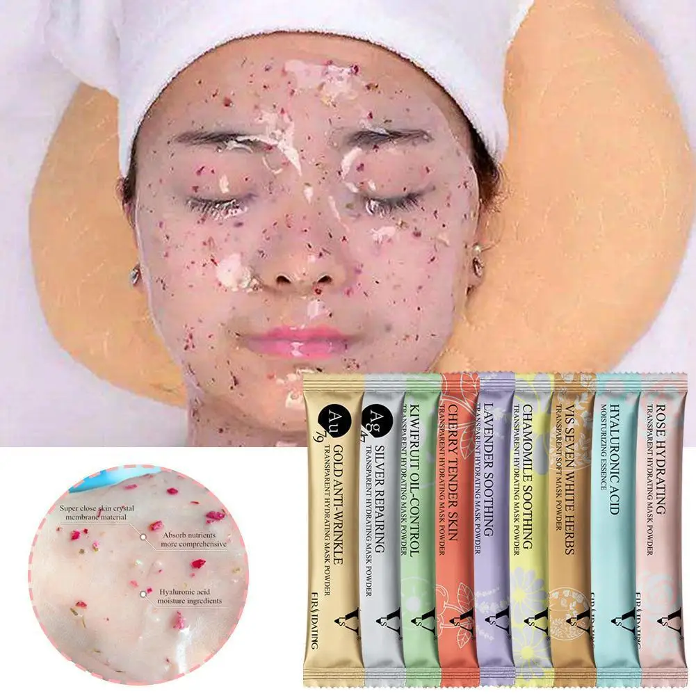 

1pc Facial Mask Collagen Rose Hyaluronic Acid Soft Care Hydrojelly Anti-aging Peel Powder Organic Wholesale Beauty Face Mas C0B2