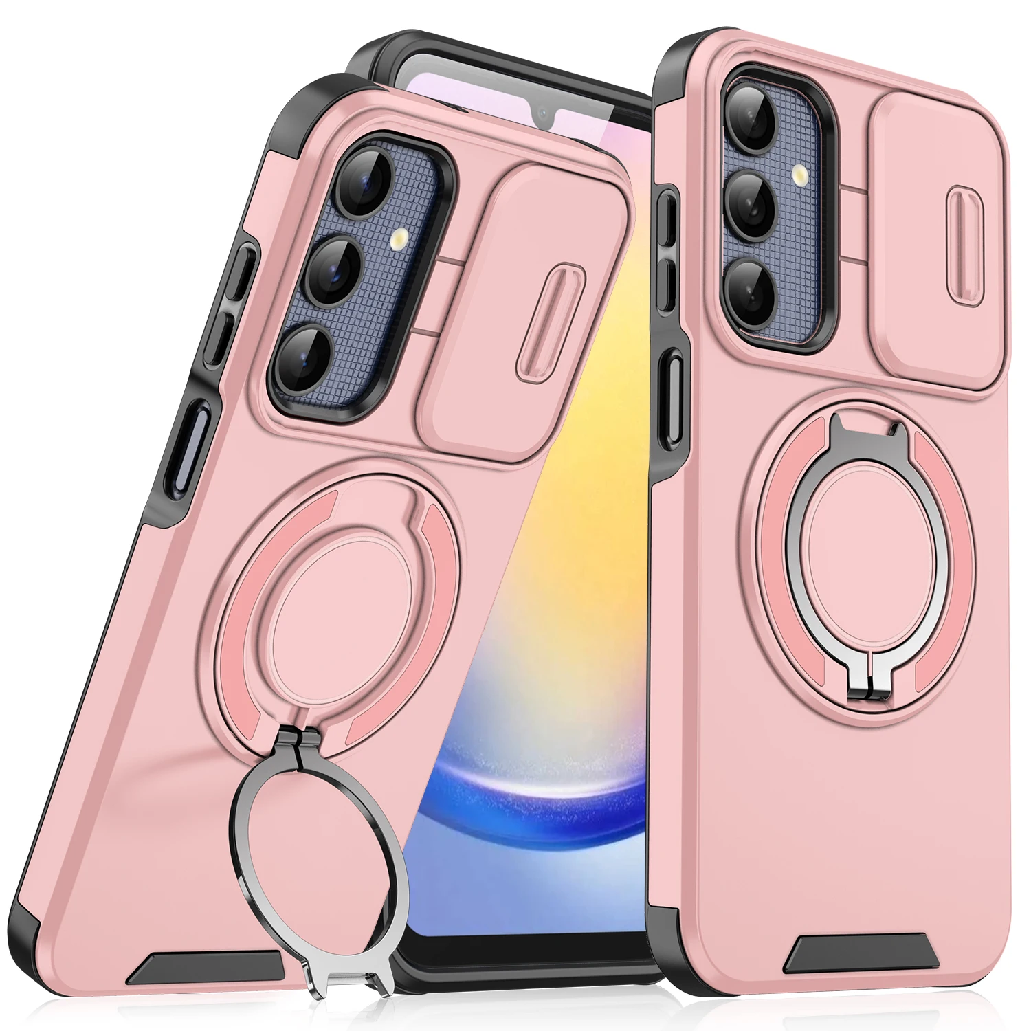Rugged Armor Magnetic Bracket Slide Camera Protection Phone Case