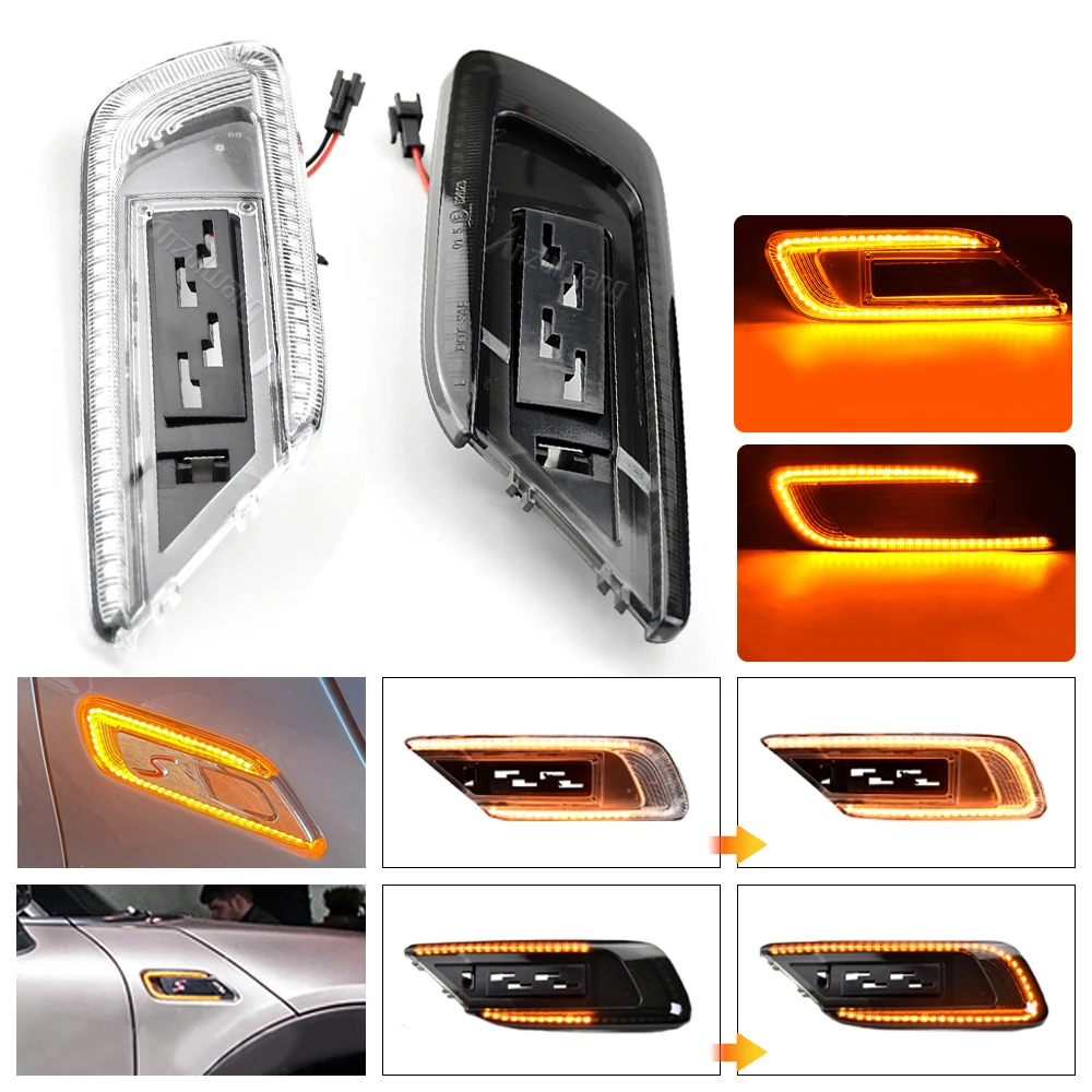 

Dynamic Sequential LED Side Fender Marker Indicator Blinker Light Lamp For Mini Cooper F54 Clubman 2015 2016 2017 2018 2019 2020