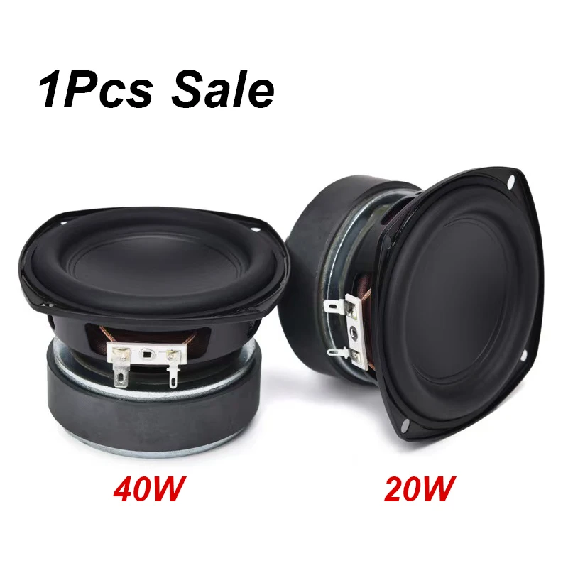 4Inch 4ohm Midrange HiFi Bass Speaker Woofer 20/40W IPX7 DIY HiFi System Home Theater Stereo Audio SubWoofer Music Louderspeaker