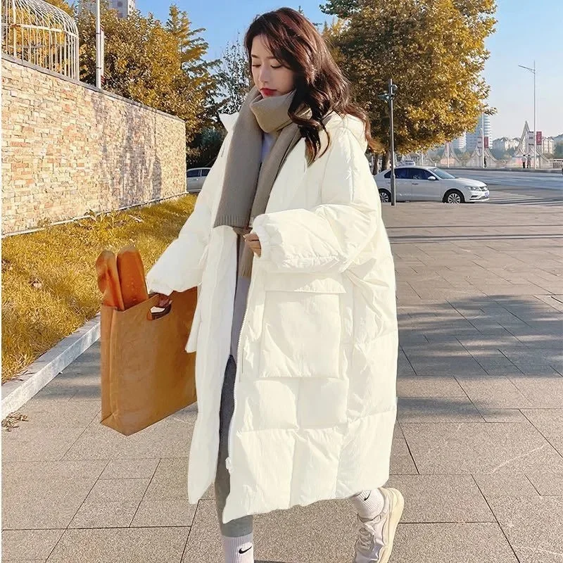 New Autumn/Winter Fashion Down Cotton Coat Women's Mid length Over Knee Cotton Coat Korean Wide Bread Coat Cotton Coat Coat Coat