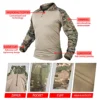 Combat Uniform +Pads Safari Tactical Pants Sport Climbing Uniform Camo Shirt Combat Shirts Hunting Clothes Men Clothing Camping 4