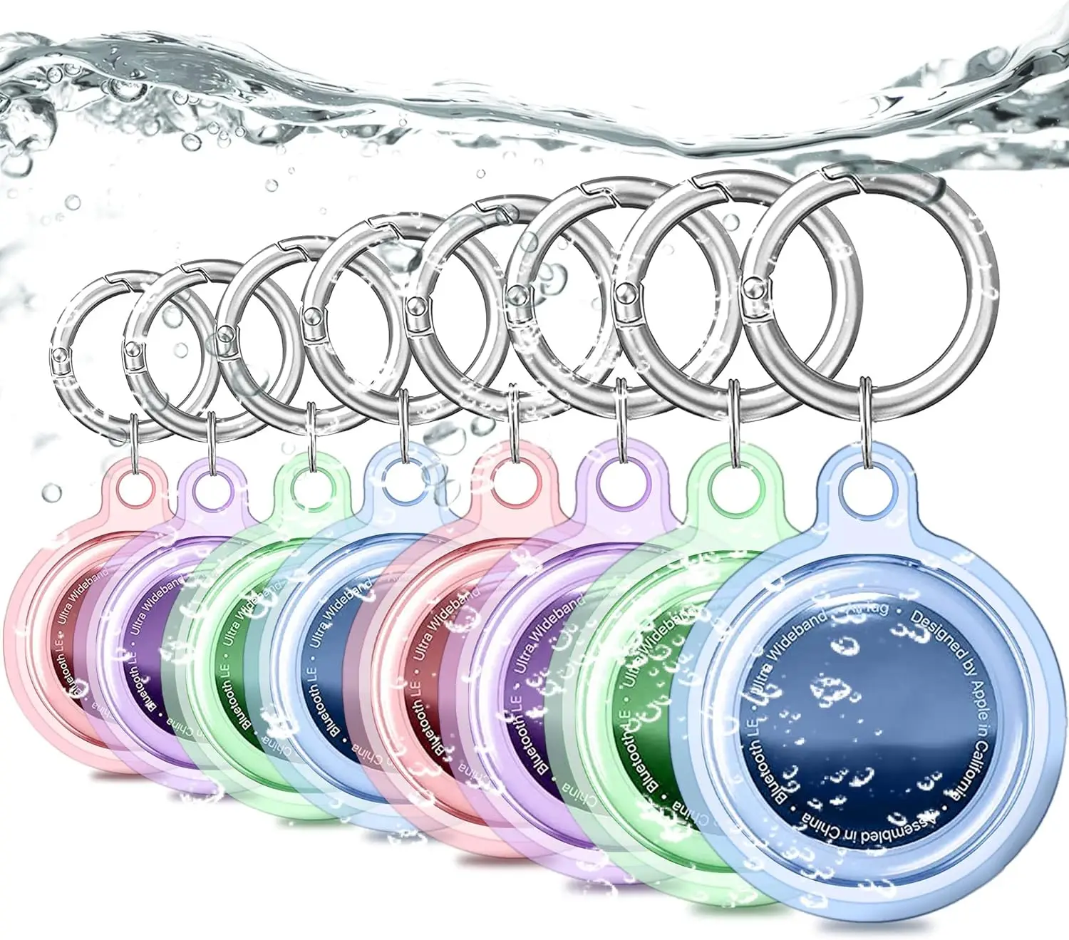 Waterproof Airtag Holder Keychain for Pet Collars and Key Rings