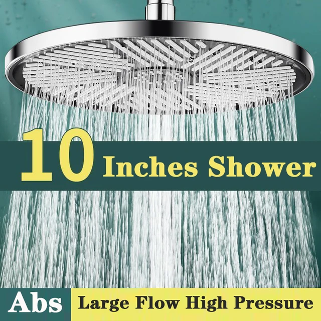 Cabezal de ducha grande, alcachofa de lluvia de techo, accesorios de baño,  alta presión, 10 pulgadas - AliExpress