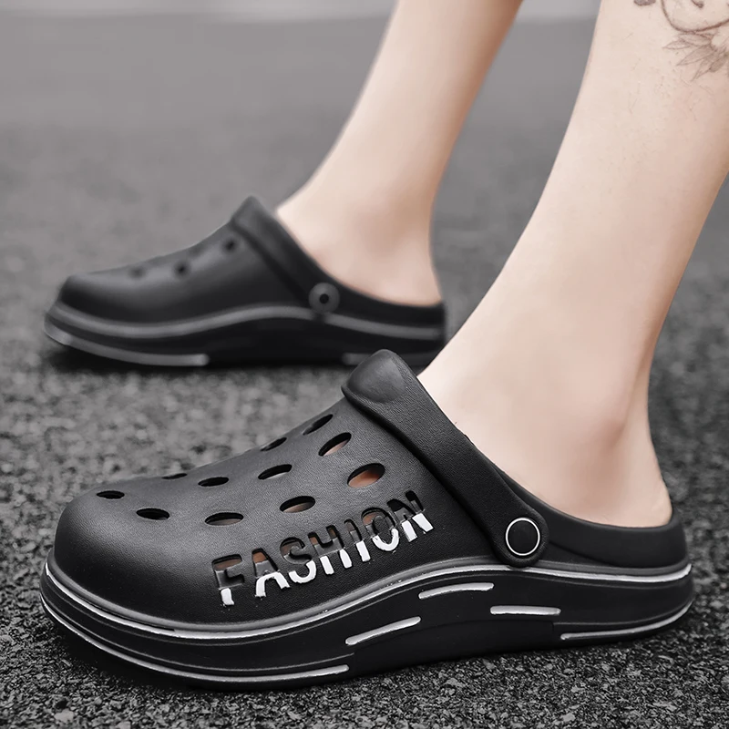 

Men's Platform Closed Toe EVA Slippers Summer Outdoor Beach Shoes Fashion Breathable Slip on Sandals for Men Casual Male Clogs