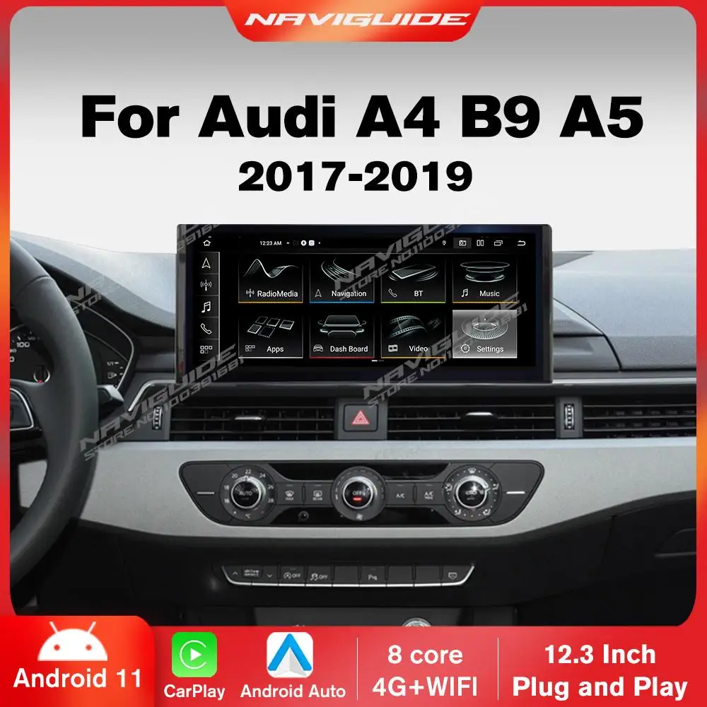 

Автомагнитола для Audi A4 B9 A5 LHD 12,3-2017 Android 11, 2019 дюйма