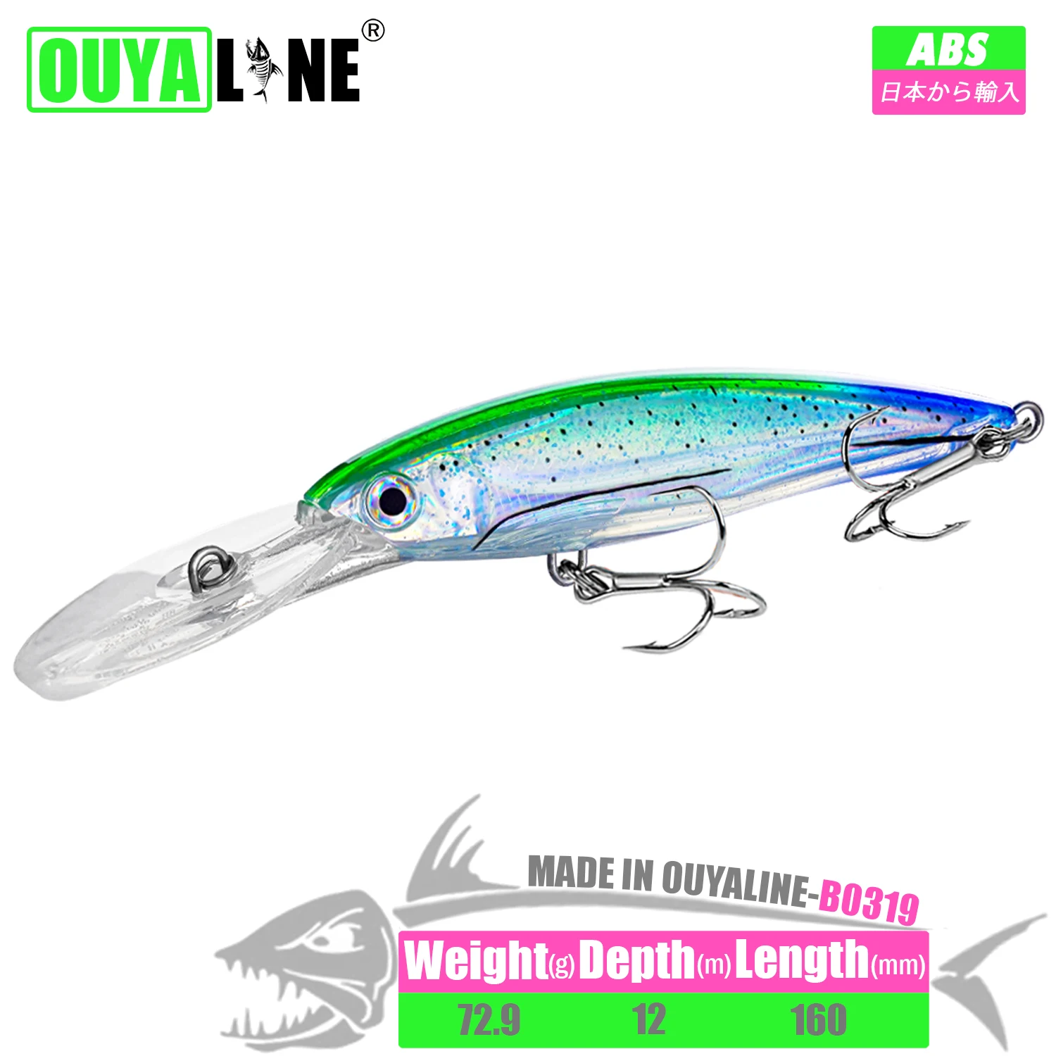 

New Minnow Fishing Lure 72.9g 160mm Sinking Wobblers Artificial Hard Baits Trolling Tackle Peche En Mer For Mandarin Fish Leurre