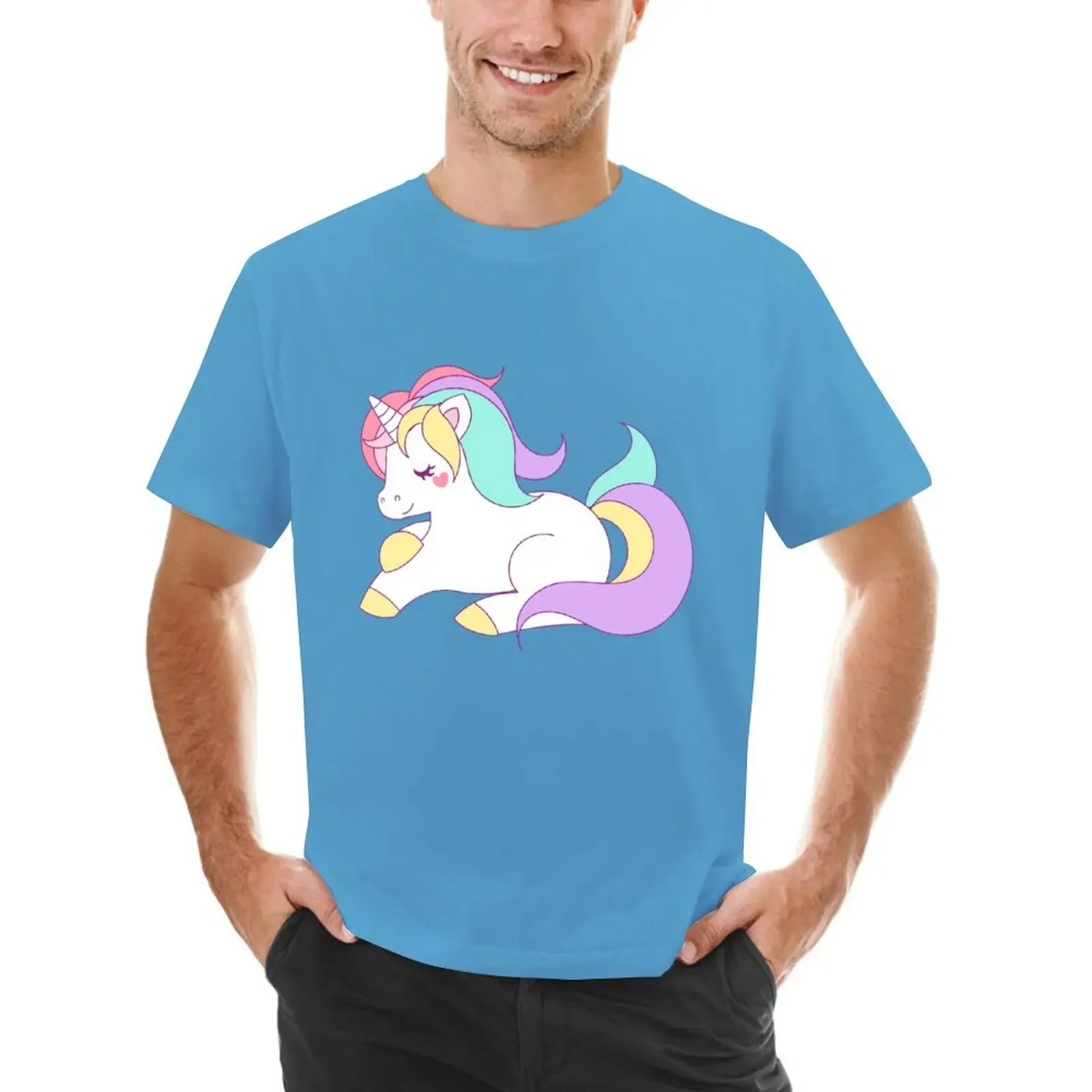 

Unicorn, unicorn face, white and multicolored unicorn illustration, horse, legendary Creature T-shirt heavyweights mens clothing