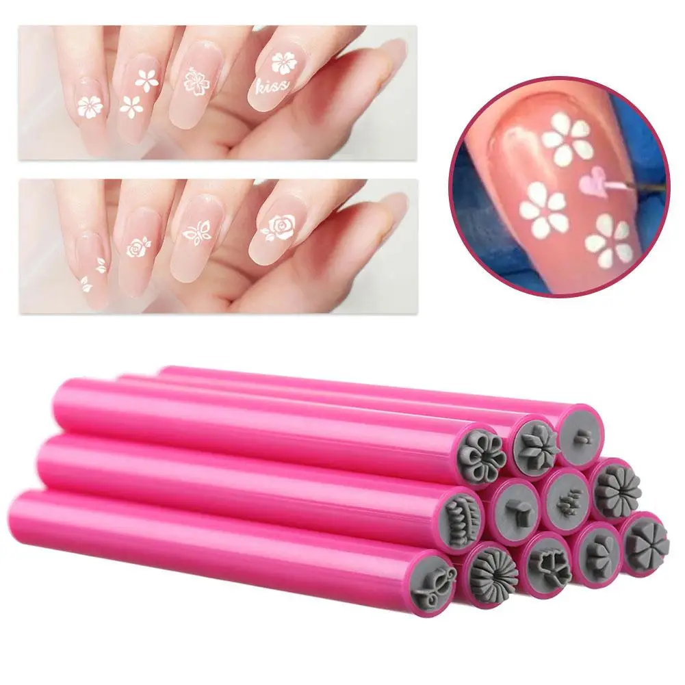Nail Seal Plate Crystal-clear DIY Painting Silicone Nail Art Stamper Double Head Transparent Manicure Stamp Pen for Sa U6M9