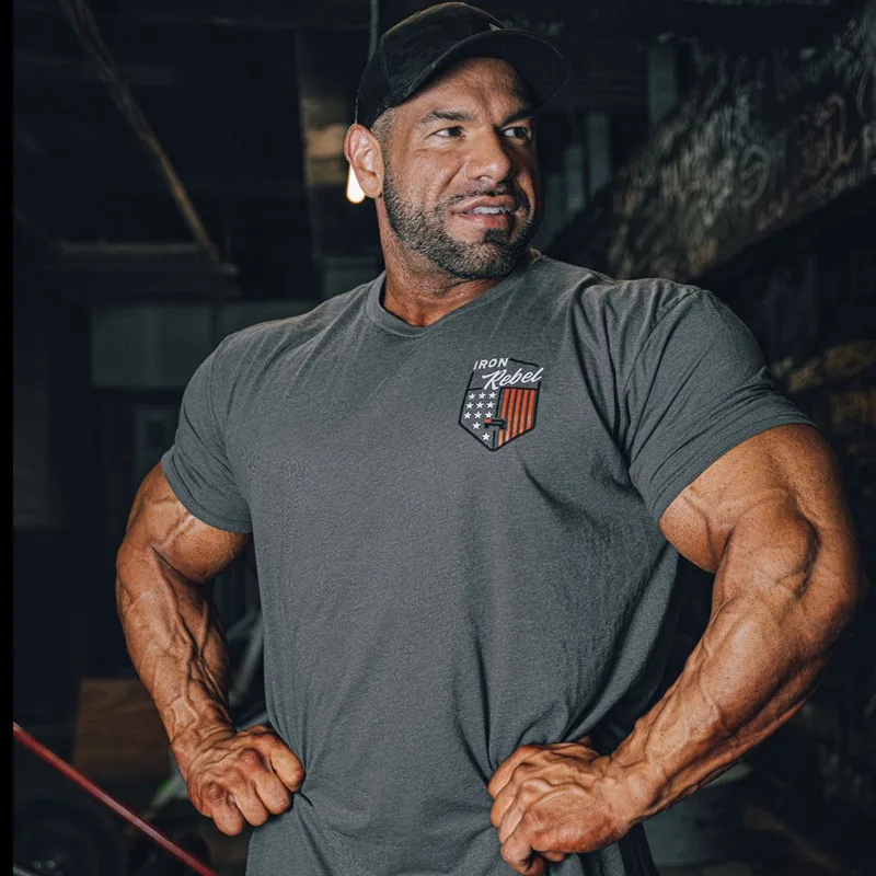 

New Muscle Fitness Brother Sports Short Sleeve Men's Casual Loose Large Size Running Equipment Training T-shirt