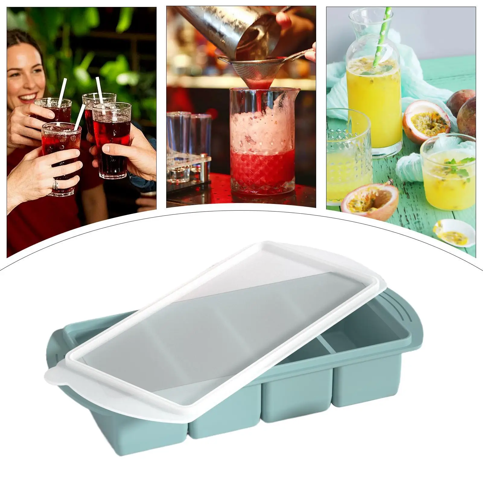 Description Picture 5 of itemFood Freezer Molds Silicone Portion Freezing Trays 4-Cavity Kitchen Container Hot Days Tool for Wine Champagne Restaurant