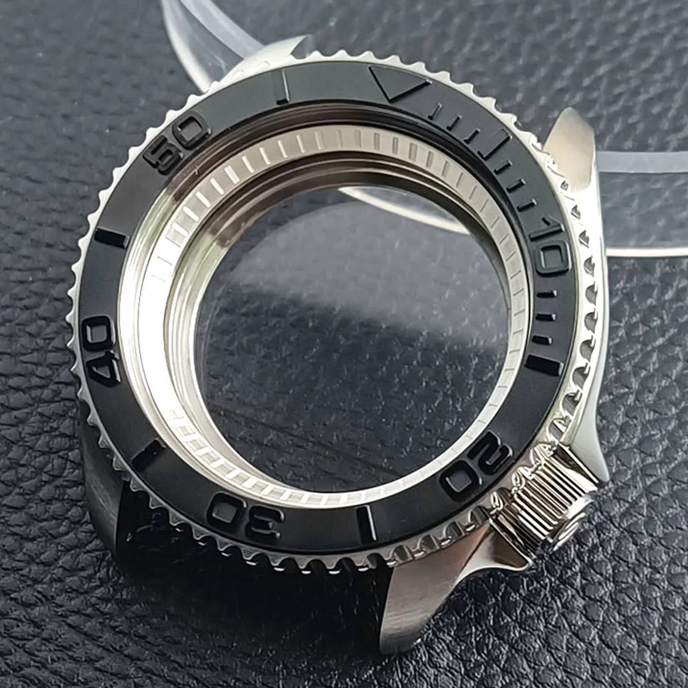 Men's Black Matte Steel Watch Case with Sapphire Glass & 22mm Band