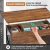 4 in 1 Coffee Tables with Storage Cabinet for Living Room, Small Farmhouse Coffee Table with 2 Fabric Drawers & LED Light 6