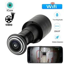 ICSee Smart Wifi Door Eye Hole Security 1080P HD 1.66mm Lens Wide Angle FishEye CCTV Network Mini Peephole Door Camera P2P ONVIF