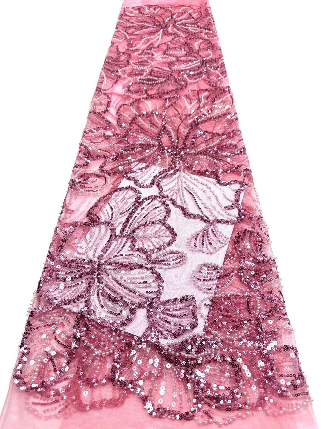 2026 Eleganter Hochzeits- und Abendkleiderstoff - Weicher Tüll mit Pailletten und Steinen, Hochwertig (Neueste Österreichische Kollektion) NN5891_Z – Detail 23