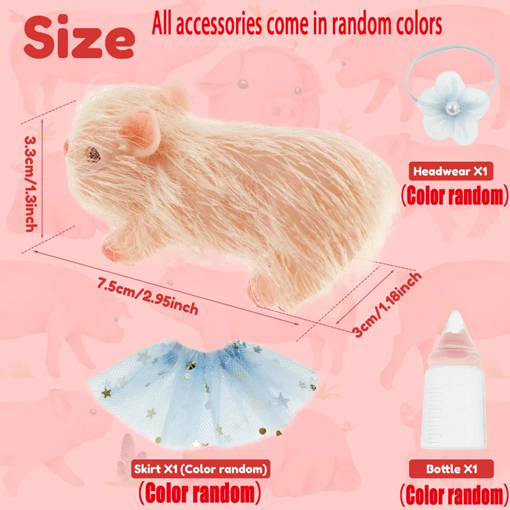 Lifelike Pig Doll Mini Reborn Piglet Stretchy Realistic Soft Cute Piggy Full Silicone Body Piggy Toys Kid Christimas Dolls Gift