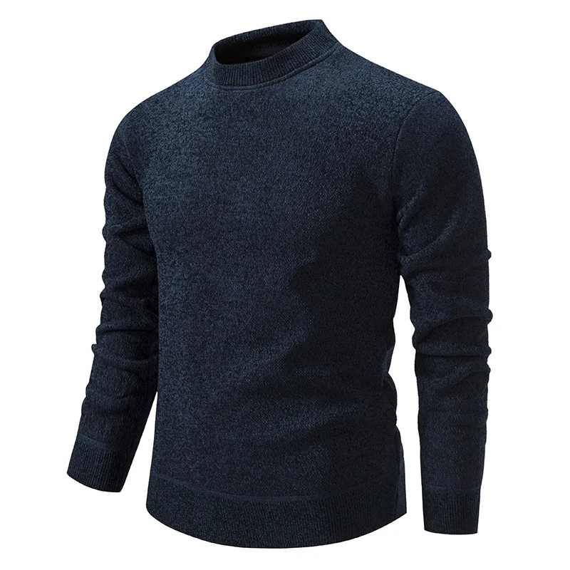 Autumn and Winter New Casual Men's Solid Color Pullover Sweater Foreign Trade Round Neck Men's Casual Knitwear Cross border Thre